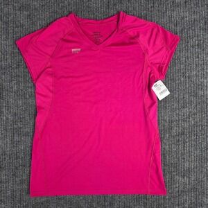 NWT HIGH FIVE Ladies XL Pink V Neck Short Sleeve Volleyball Activewear Top